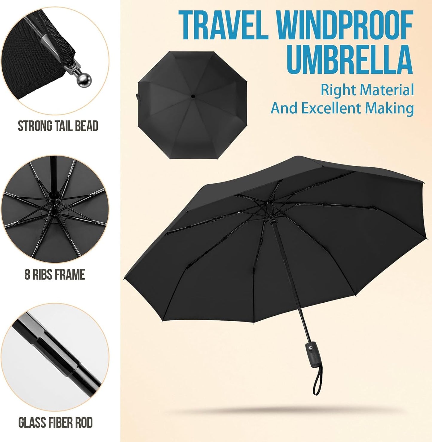 ZOMAKE Compact Golf Umbrella 42/54/62 Inch,Large Golf Umbrellas Windproof Automatic Open Portable Collapsible Travel Umbrella for Men Women