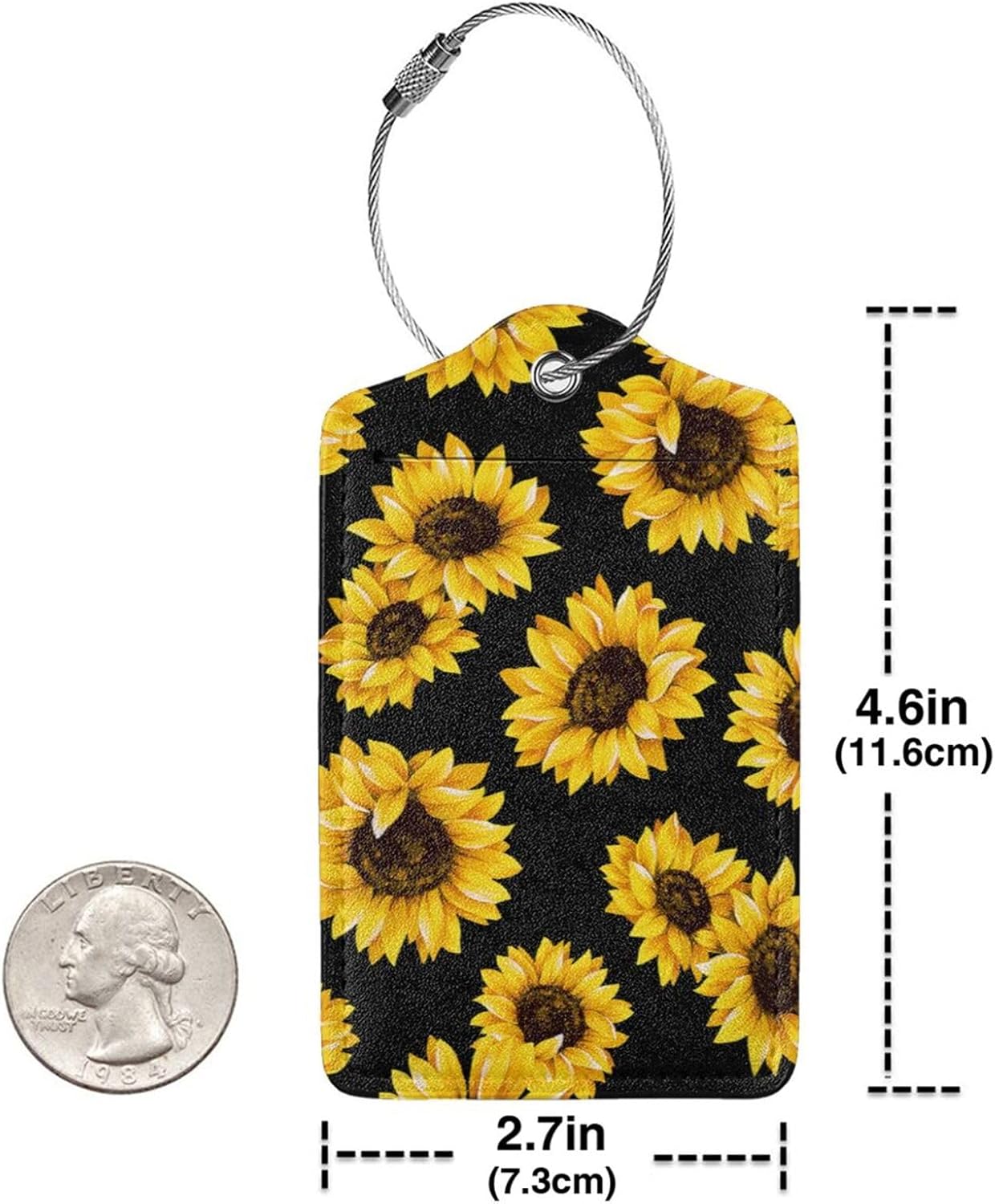 2 Pcs Beautiful Sunflower Luggage Tag for Suitcases, Cruise Ship Essential Travel Gift for Men Women Couples, Anniversary Party Travel Sunflower Ornaments, Funny Christmas Decorations Birthday Gifts