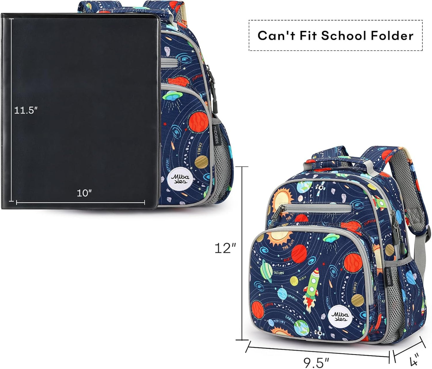 mibasies Toddler Backpack for Boys 2-4: Cute Kids Backpacks Boys - Preschool Kindergarten Backpack