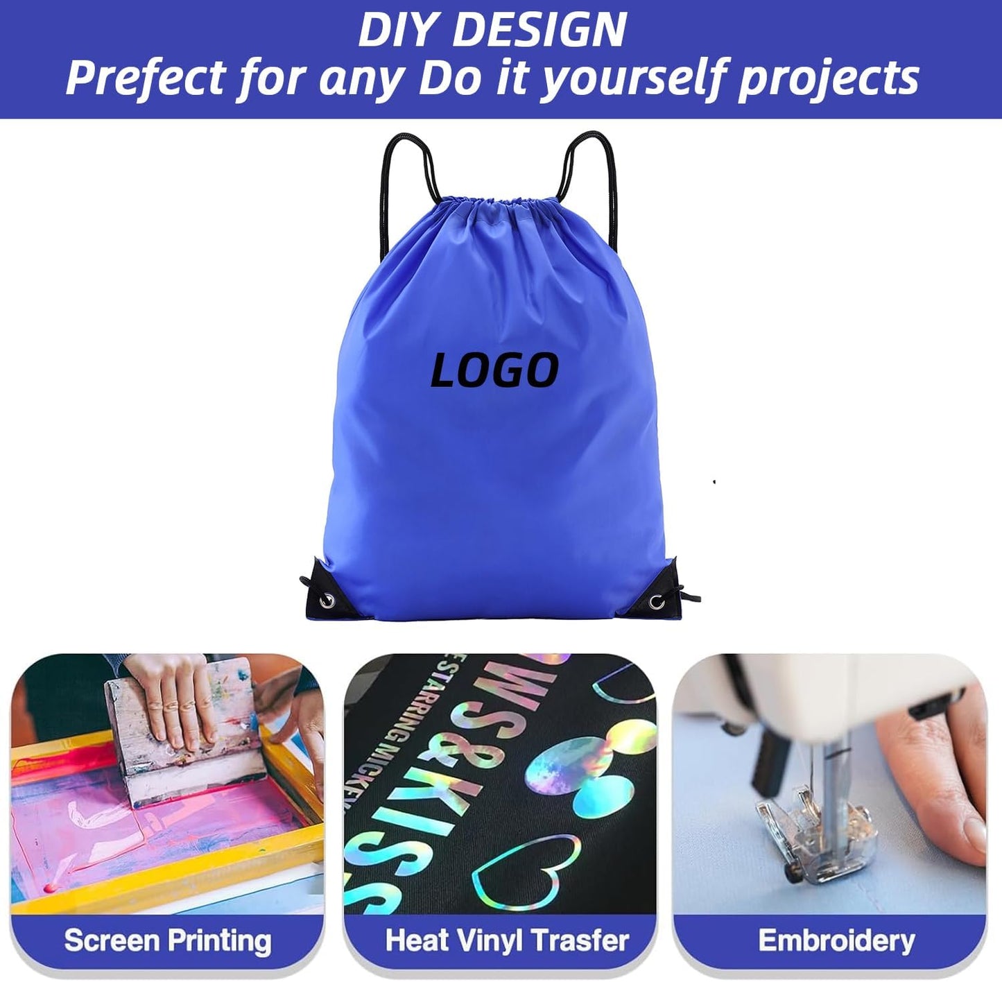 multi functional drawstring bag Bulk,drawstring backpack, 20 Pcs Draw String Bags, Cinch Bag essential for gym travel, nunisex, loose and portable (20, Blue)