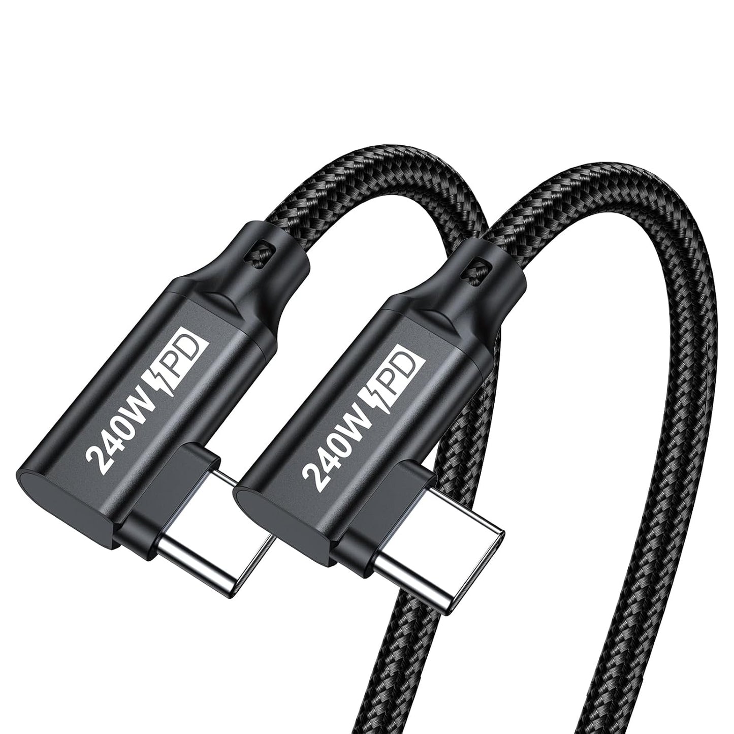 240W USB C to USB C Cable 3.3FT,PD 3.1 Type C to C 5A Fast Charging Cable Right Angle for MacBook Pro/Air,iPad Pro/Air/Mini,iPhone15/15Pro/15Plus/15ProMax,Samsung S24/S23/S22,Surface Book2,Pixel