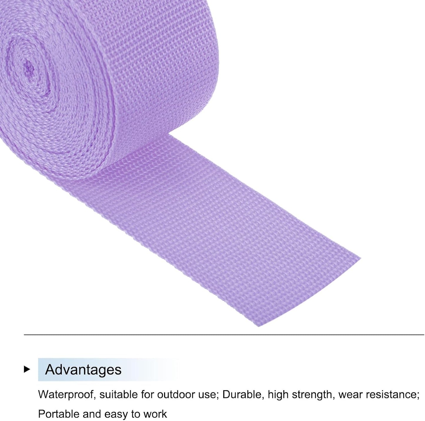 MECCANIXITY Lightweight Polypropylene Webbing Strap 2" 5 Yard Backpack Strapping Band Lavender Purple for Outdoor Luggage Cargo Straps