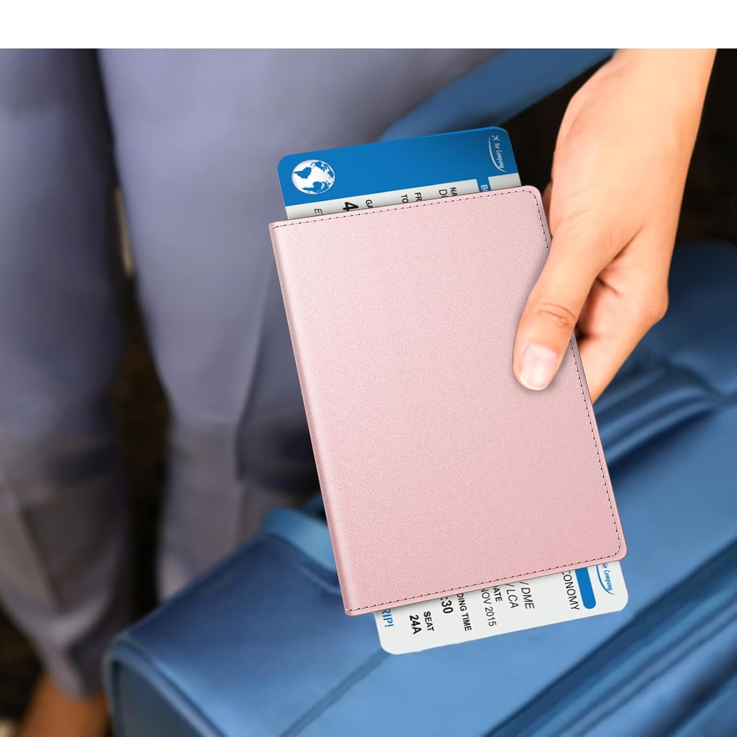 FINTIE Passport Holder, Slim Travel Wallet RFID Blocking Card Case Cover Passport Cover Protector Essentials with Credit Card Slots for Women/Men
