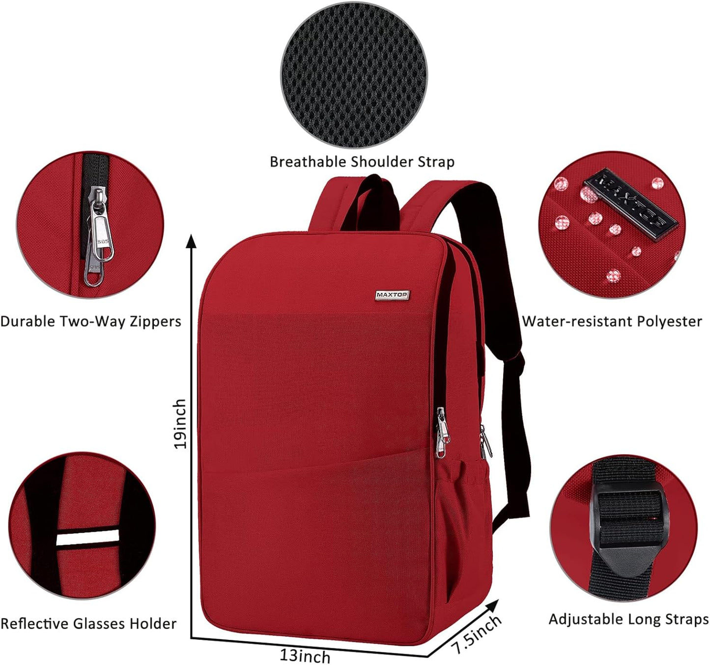 MAXTOP Deep Storage Laptop Backpack with USB Charging Port[Water Resistant] College School Computer Bookbag Fits 17 Inch Laptop