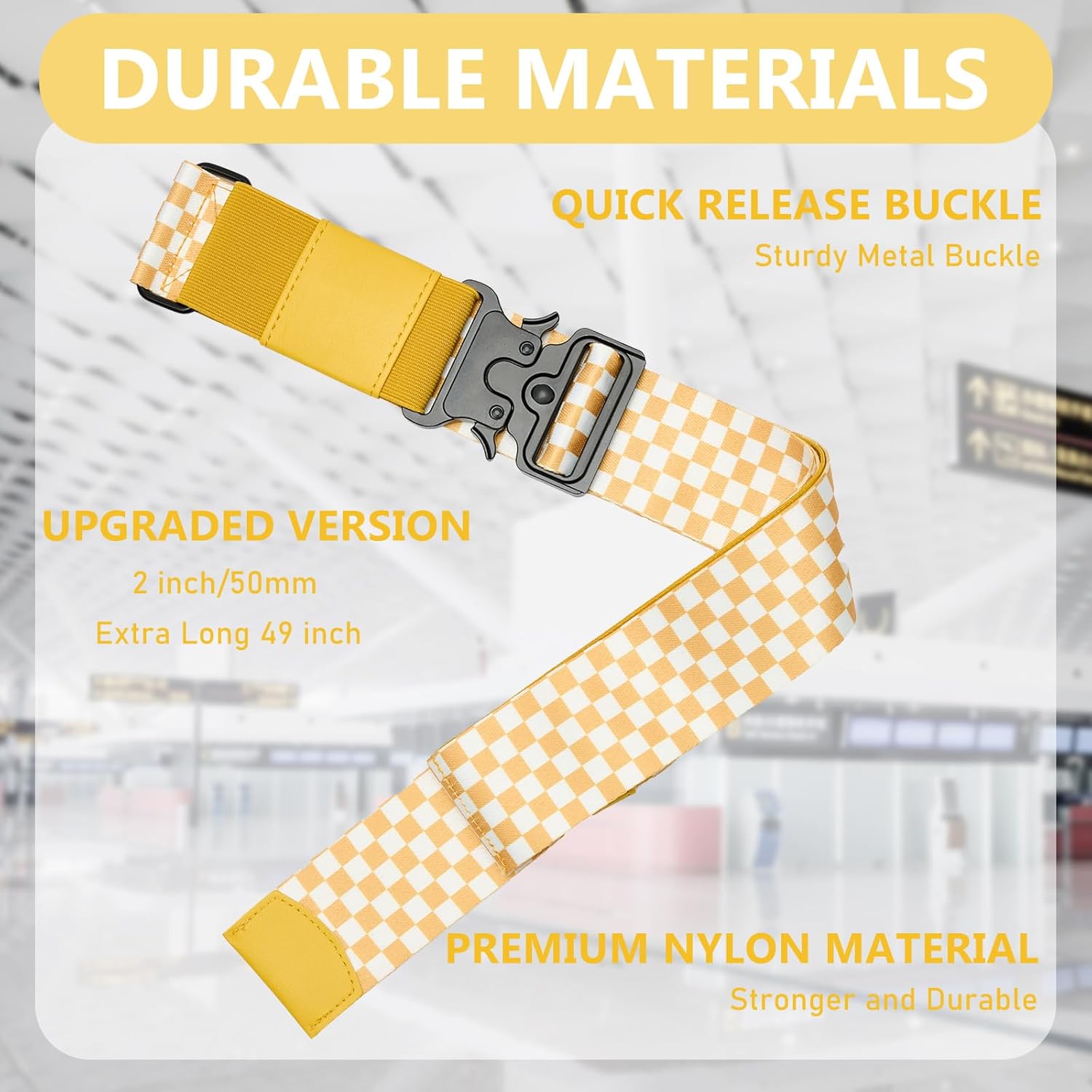 Travel Belt for Luggage, Adjustable Luggage Straps, Add a Bag Luggage Strap for Carry On Bag
