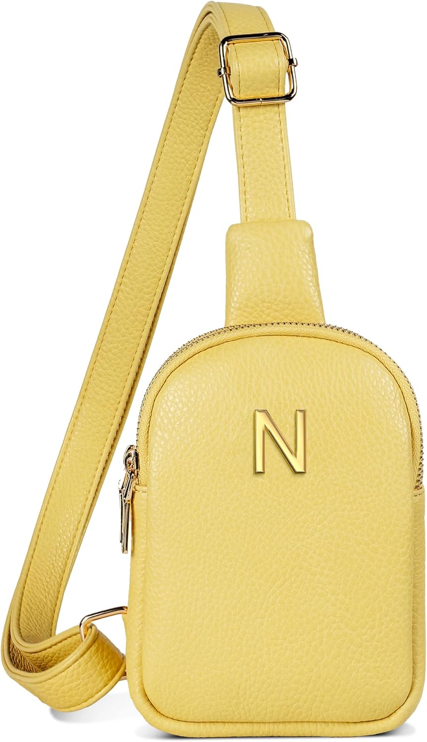 Gifts for 6 7 8 9 10 11 12 13 14 15 16 Year Old Girls, Initial Cross Body Fanny Pack, Cute Sling Purse for Teens, Travel Crossbody Bags for Daughter Granddaughter, Tween Girls Trendy Stuff