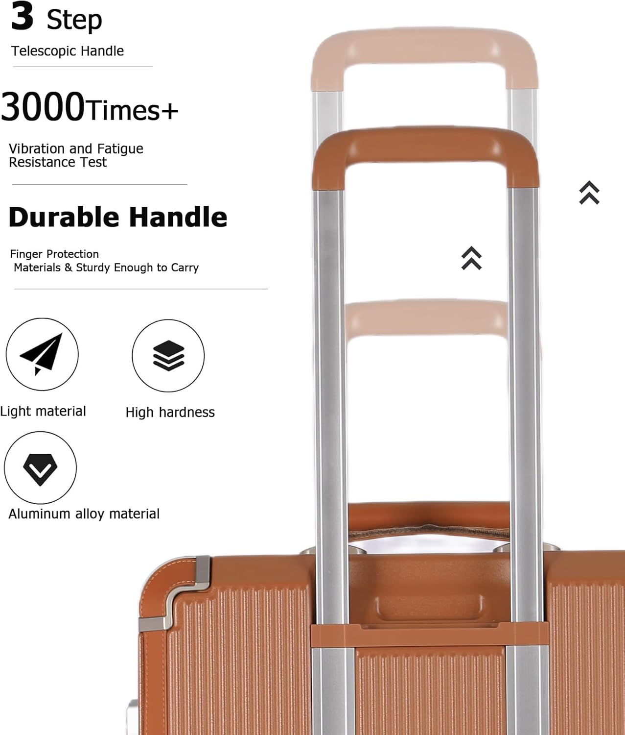 feilario 20in Hardshell Carry-On Luggage, Aluminum Frame Zipperless Suitcase with Brake Wheels, TSA-Accepted Lock & Side Hooks (Brown (zipperless closure), 20in)