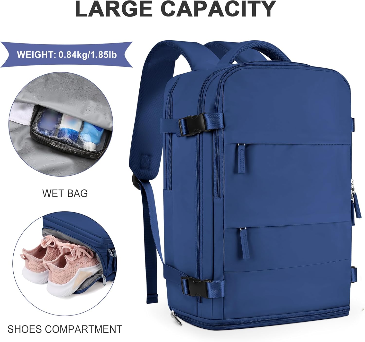 coowoz Large Travel Backpack For Women Men,Carry On Backpack Flight Approved,Hiking Backpacks