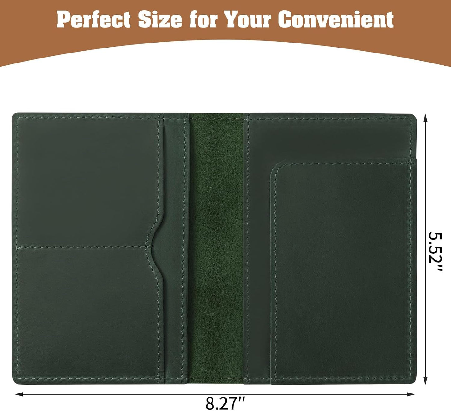Jack&Chris Leather Passport Holder, Handmade Passport cover, Travel Wallet Cover Case for Men and