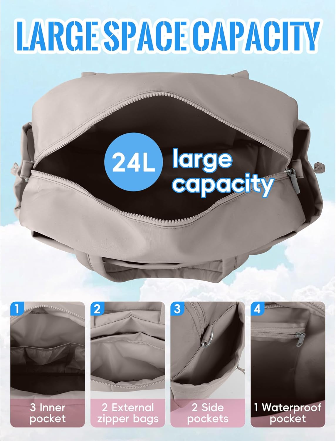 Lightweight Gym Bag with Waterproof Pocket Perfect for Travel Fitness and Daily Use dark brown