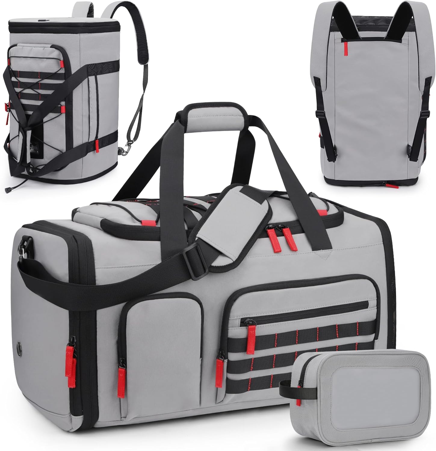 Gym Bags for Men Women, 45L Sports Travel Duffle Bag with Shoe Compartment, 3 in 1 Weekener