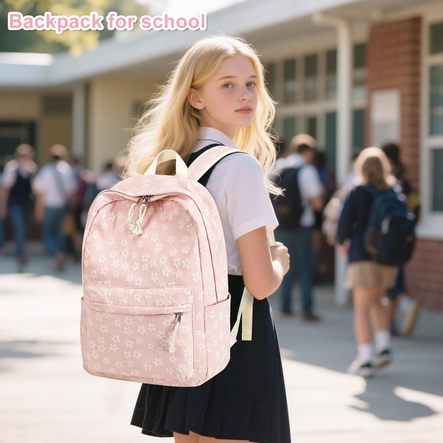 LEDAOU School Backpack Teen Girls Lightweight Bookbag Elementary Middle School Backpacks College