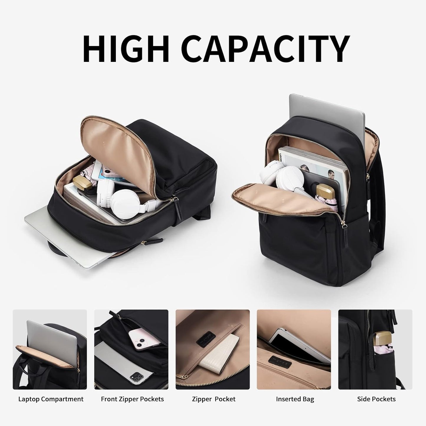 GOLF SUPAGS Laptop Backpack for Women Fits 16 Inch Notebook Casual Daypack Purse Work Travel