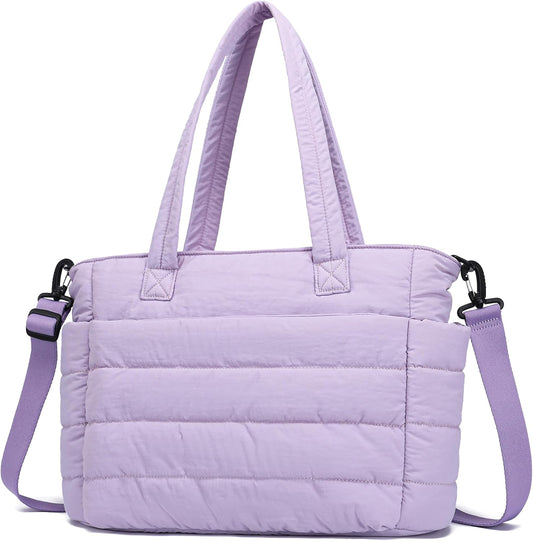 AOCINA Puffy Tote Bag for Women Quilted Work Bag Nurse Bags Women's Handbags for Travel