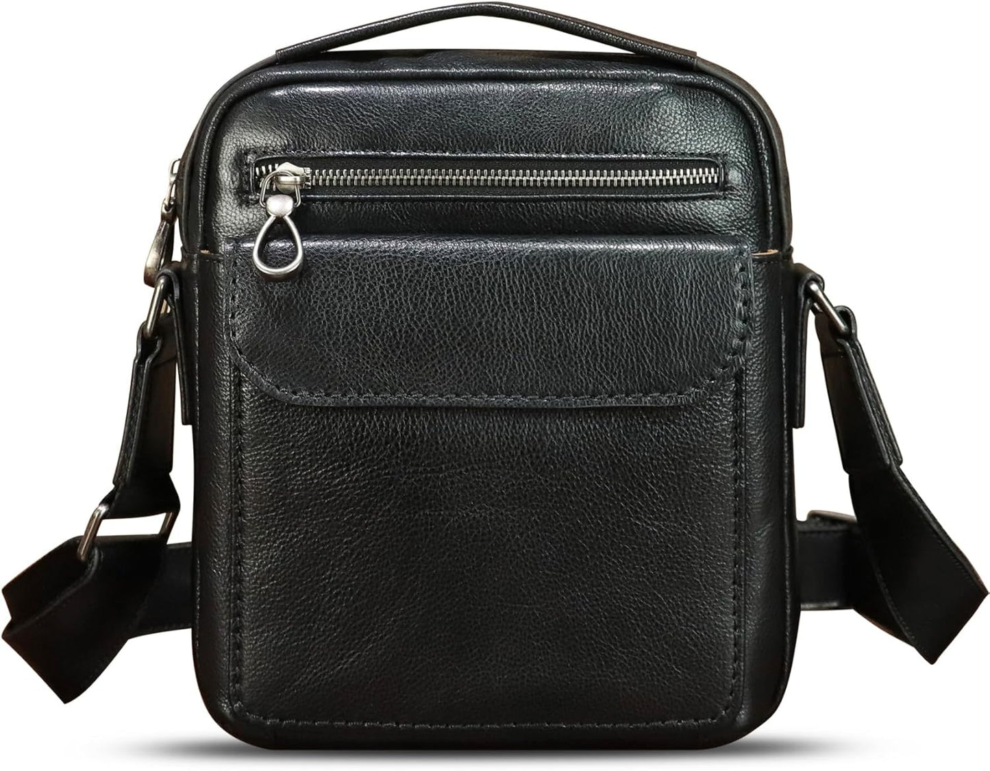 Genuine Leather Messenger Bag for Men Shoulder Crossbody Bag Vintage Man Purse Satchel Handbag