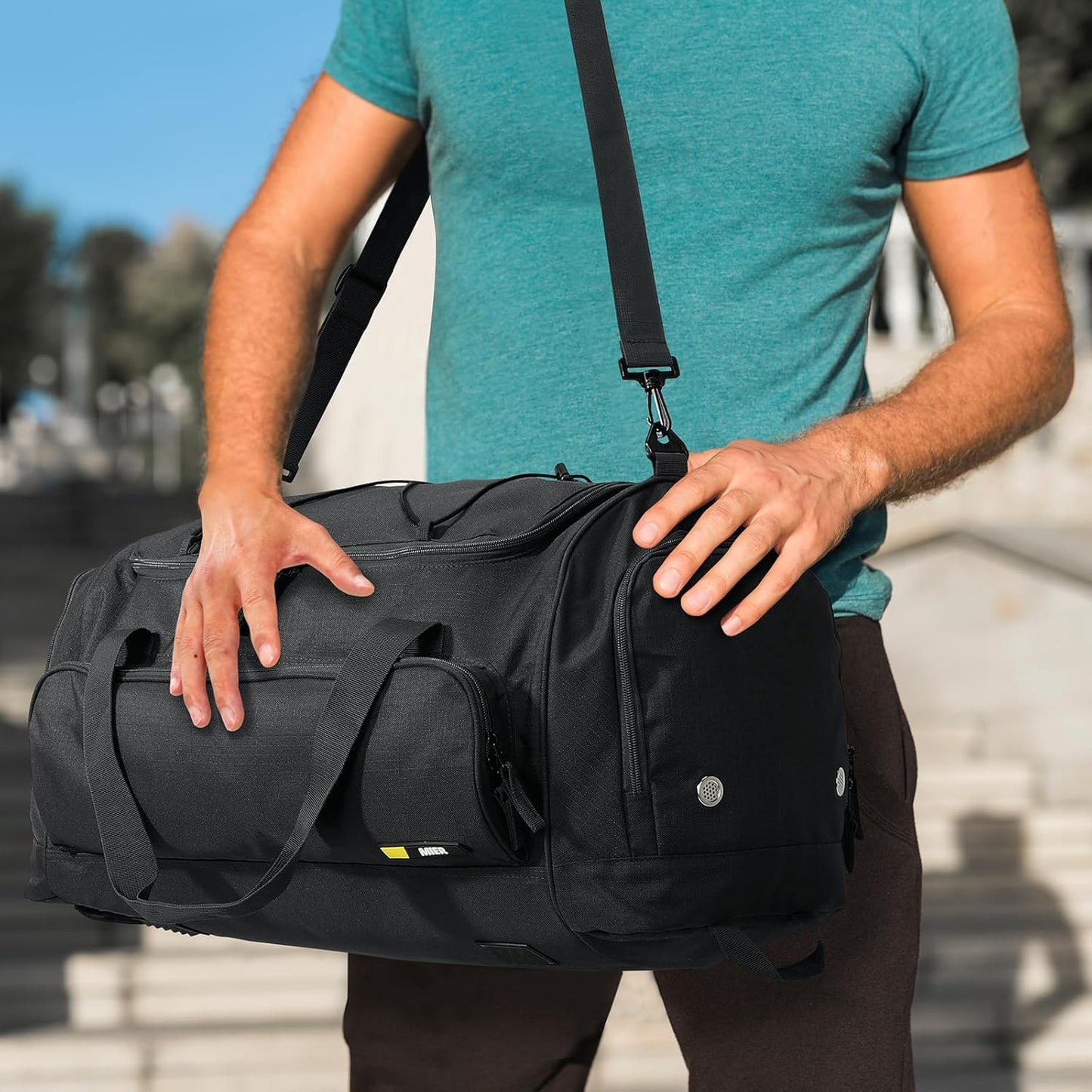 MIER Large Gym Bag for Men Sports Duffle Bag with Shoe Compartment 60L Lightweight Duffel Bags for Workout Fitness Travel