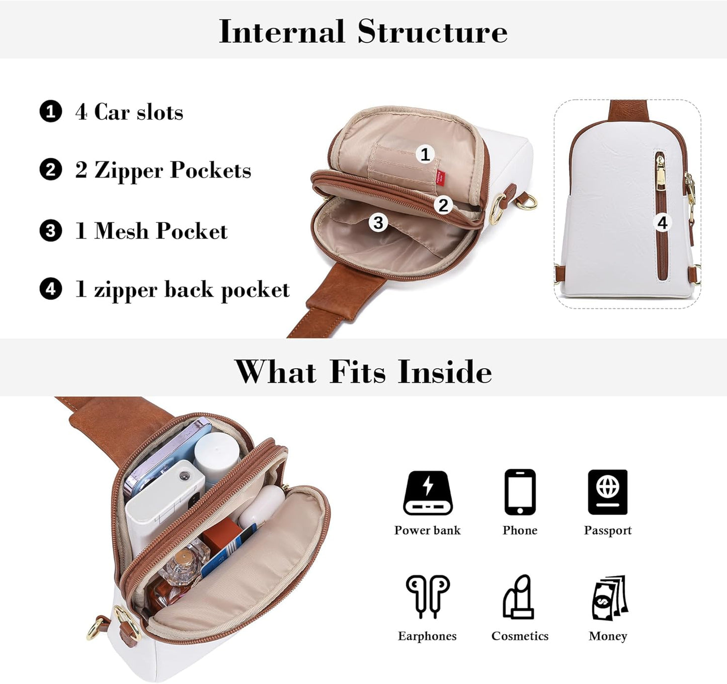 INICAT Travel Small Sling Bag Faux Leather Crossbody Bags Women Cross Body Bag Purses for Woman