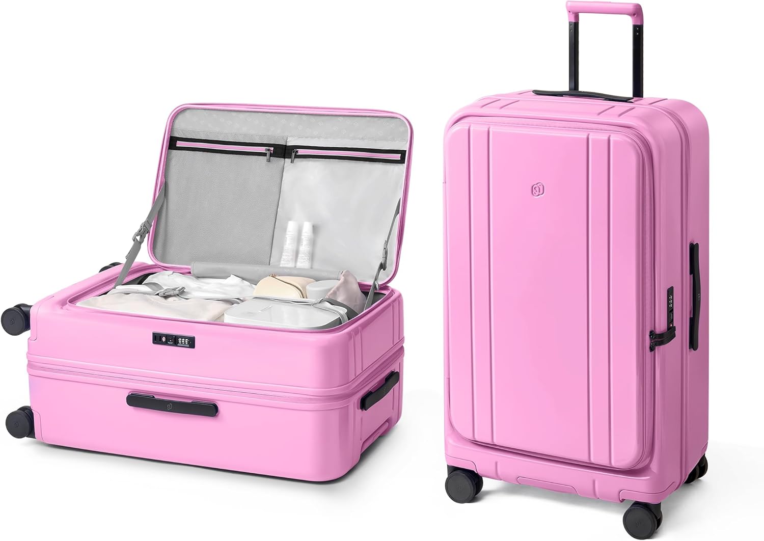 NINETYGO Medium Checked Luggage 24 Inch, Top Opening Luggage Checking In Luggage, Expandable, PC