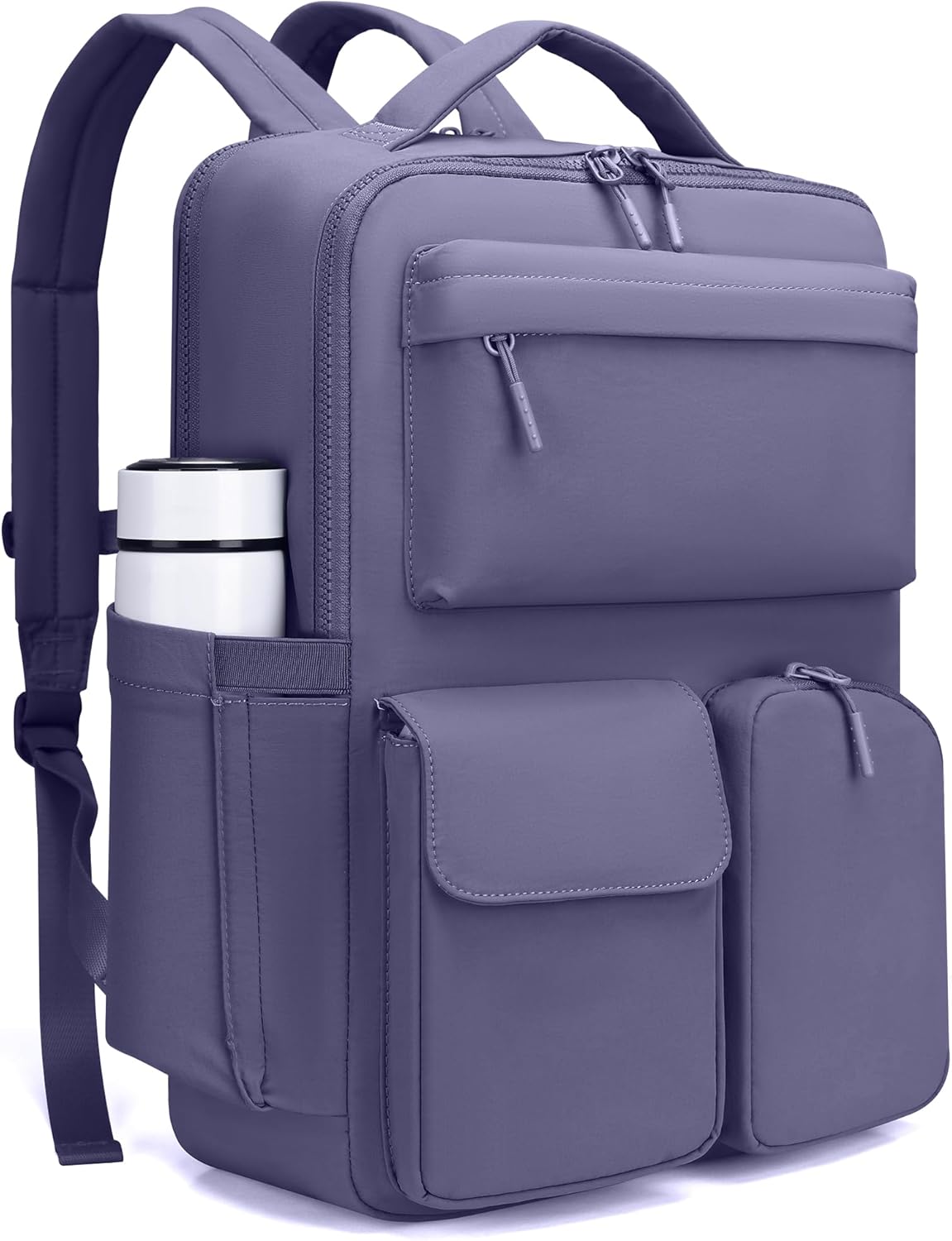 FODOKO Backpack for Work, Casual Backpack for Women Men Daypack Backpack for Travel College Bookbag Separate Compartment for 15.6 Inch Notebook Mistviolet