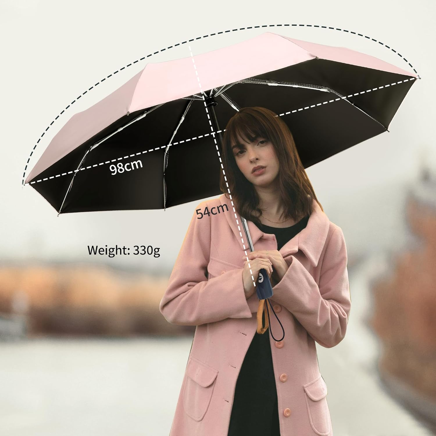 Color Glue Coating Sun Umbrella UV Protection Compact Folding Windproof Parasols Travel Auto Open