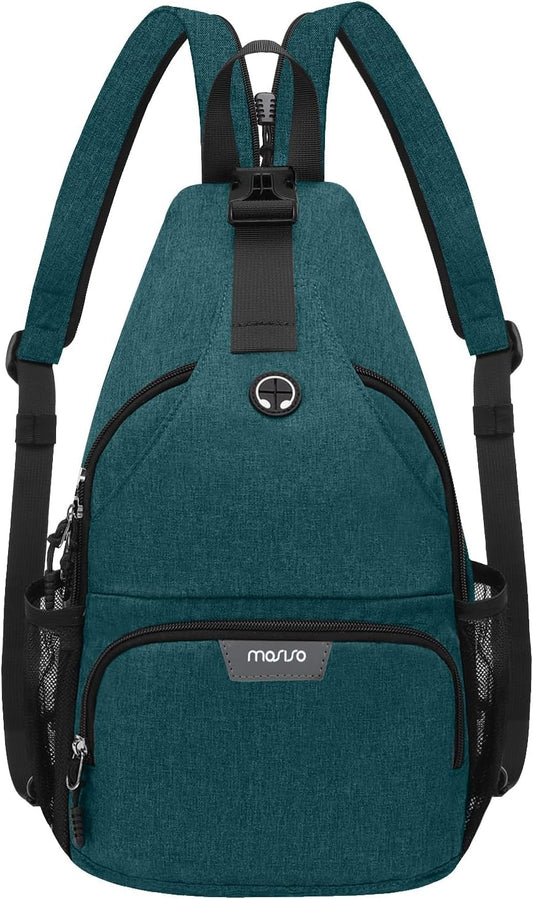 MOSISO Sling Backpack Travel Hiking Daypack, Crossbody Convertible Sling Bag with Front Pocket One Shoulder Chest Bag