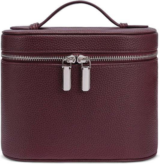 Makeup Bag, Travel Make up Case with Compartments and Handle, Portable Cosmetic Organizer Bags,Toiletry Bag for Women