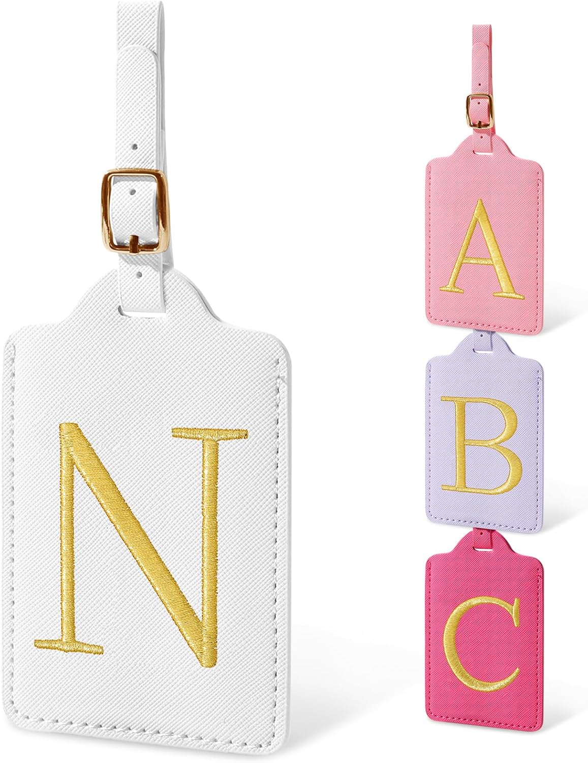 Initial Letter Luggage Tags for Suitcases, Personalized Embroidered Letter Luggage Bag Suitcase