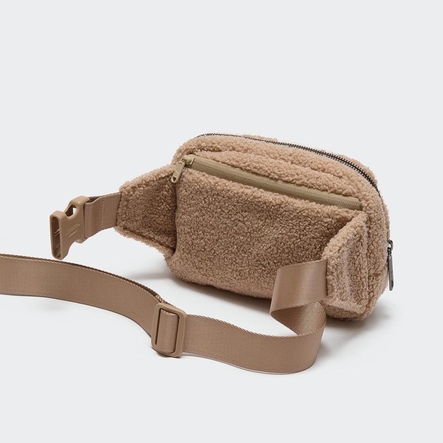 Pander Large 2L Fanny pack Everywhere Fleece Belt Bag for Women and Men with Adjustable strap Belt. (Tan)