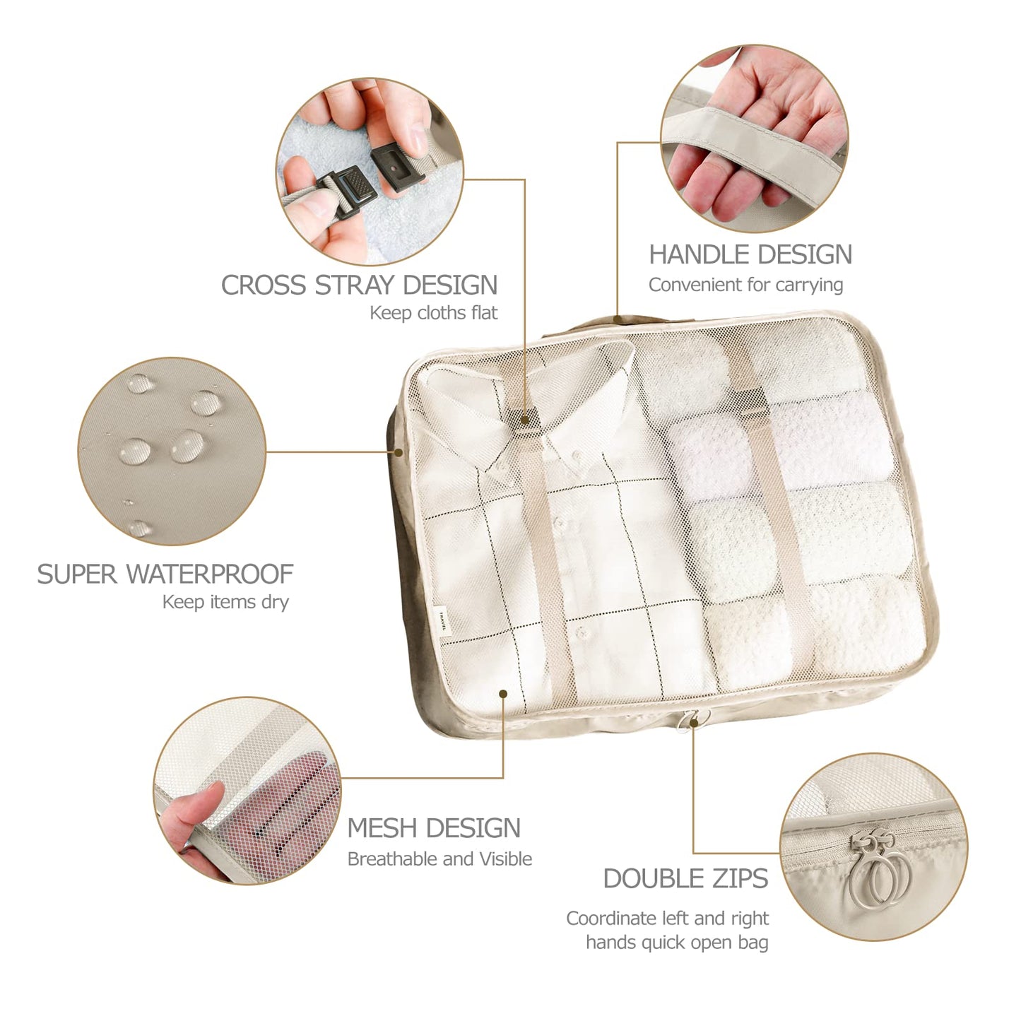 LANSKLBD 6/8 Set Packing Cubes for Suitcases Travel Luggage Packing Organizers,Travel Accessories