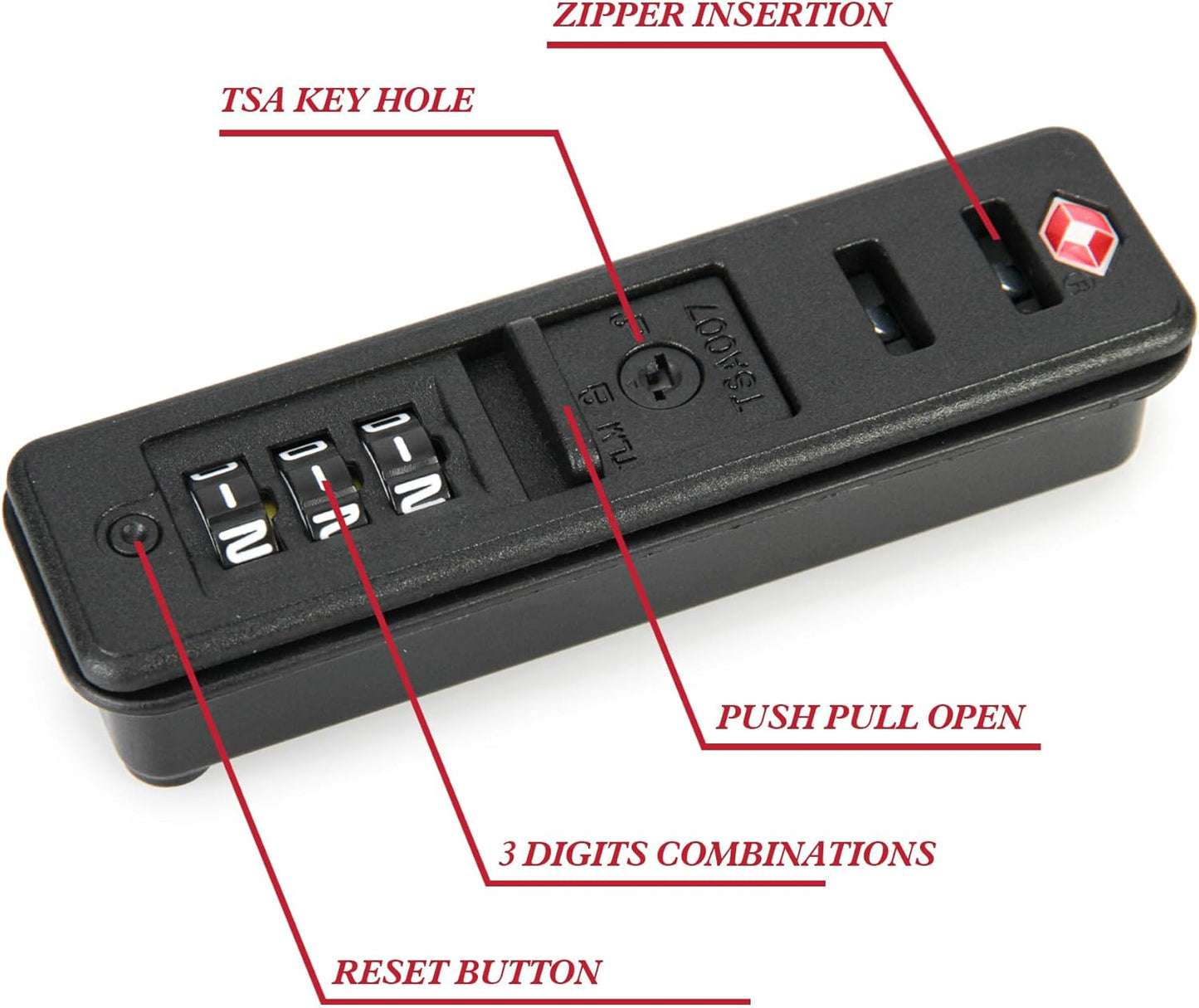 Zoofen Luggage Lock TSA Approved Luggage Travel Lock Luggage Suitcase Baggage Lock