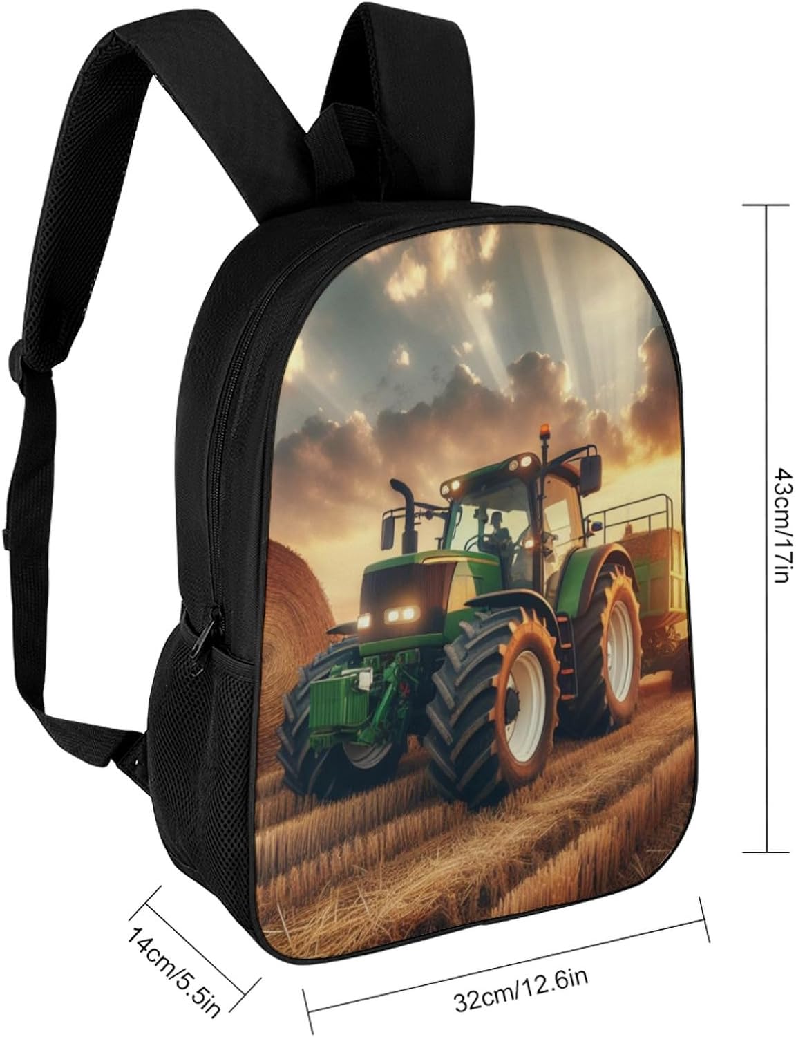 Tractor School Backpack Lightweight Laptop Backpacks Large Capacity 1 Main Compartment Outdoor Bookbag for Kids Boys Girls (Color1)