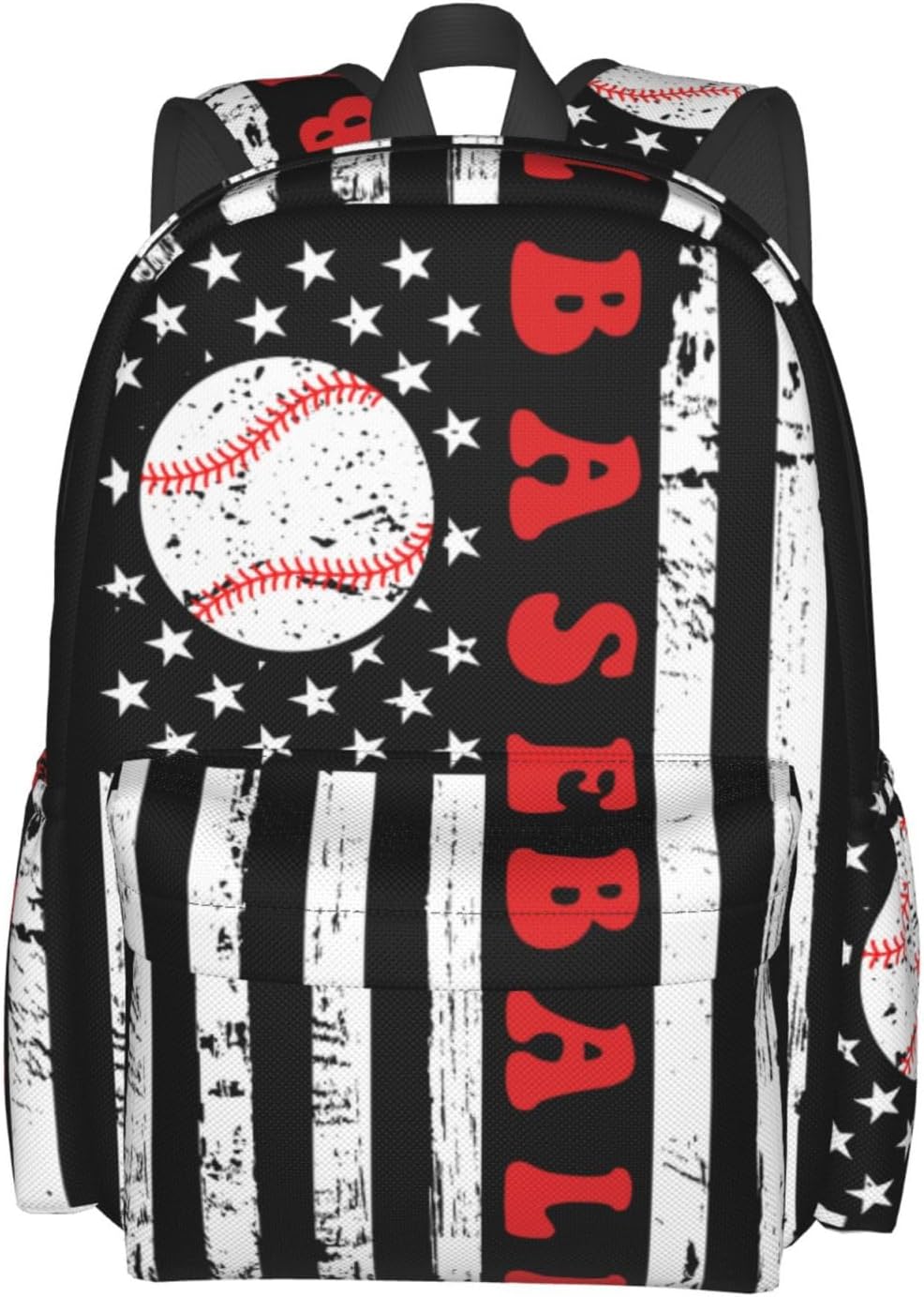 Baseball Flag Backpack School Bag Lightweight Bookbag Laptop Travel Daypack For Kids Girls Boys Teens
