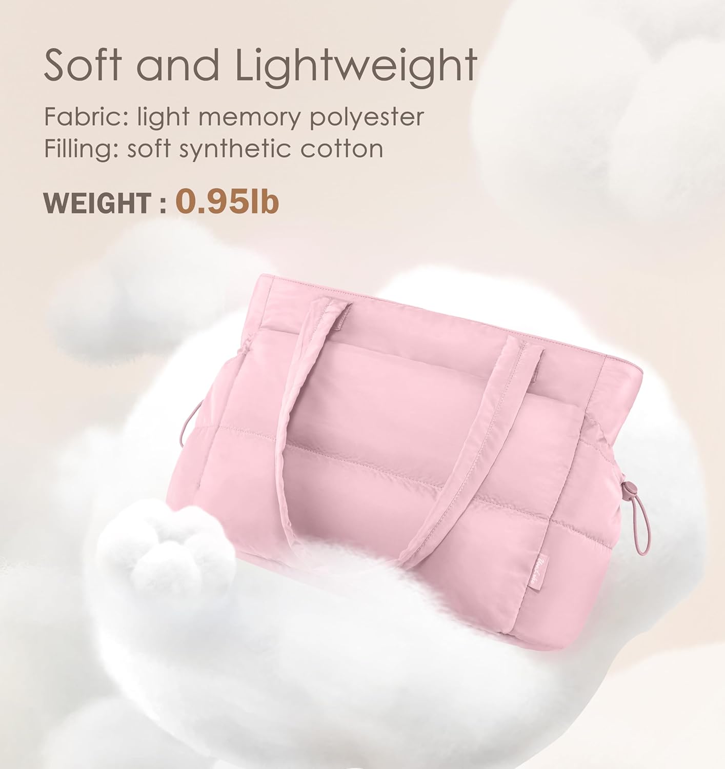 Tote Bag for Women Puffy Work Bags for Women with Zipper Lightweight Quilted Puffer Tote Bag for Travel, Teacher, Nurse