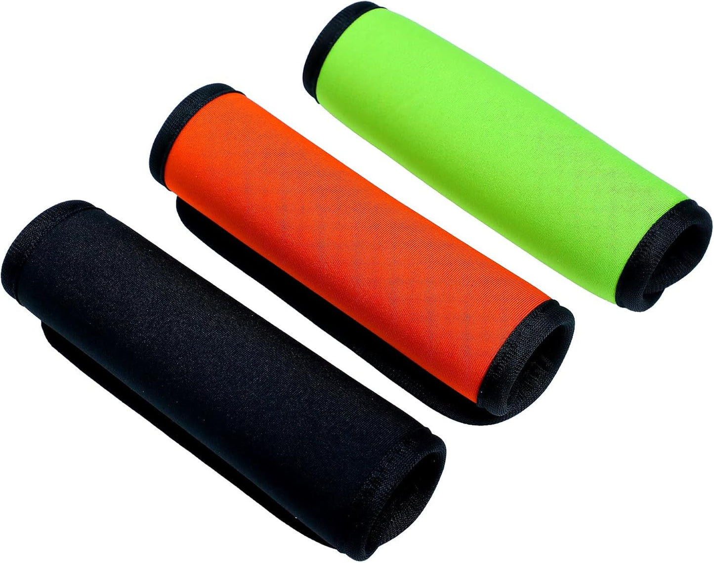 3 Pcs Suitcase Luggage Handle Wrap,Sleeve Handle Covers,Hand Bag Door Bucket,Suitcase Tags,Identifiers for Travel Accessories (Green,Orange,Black)
