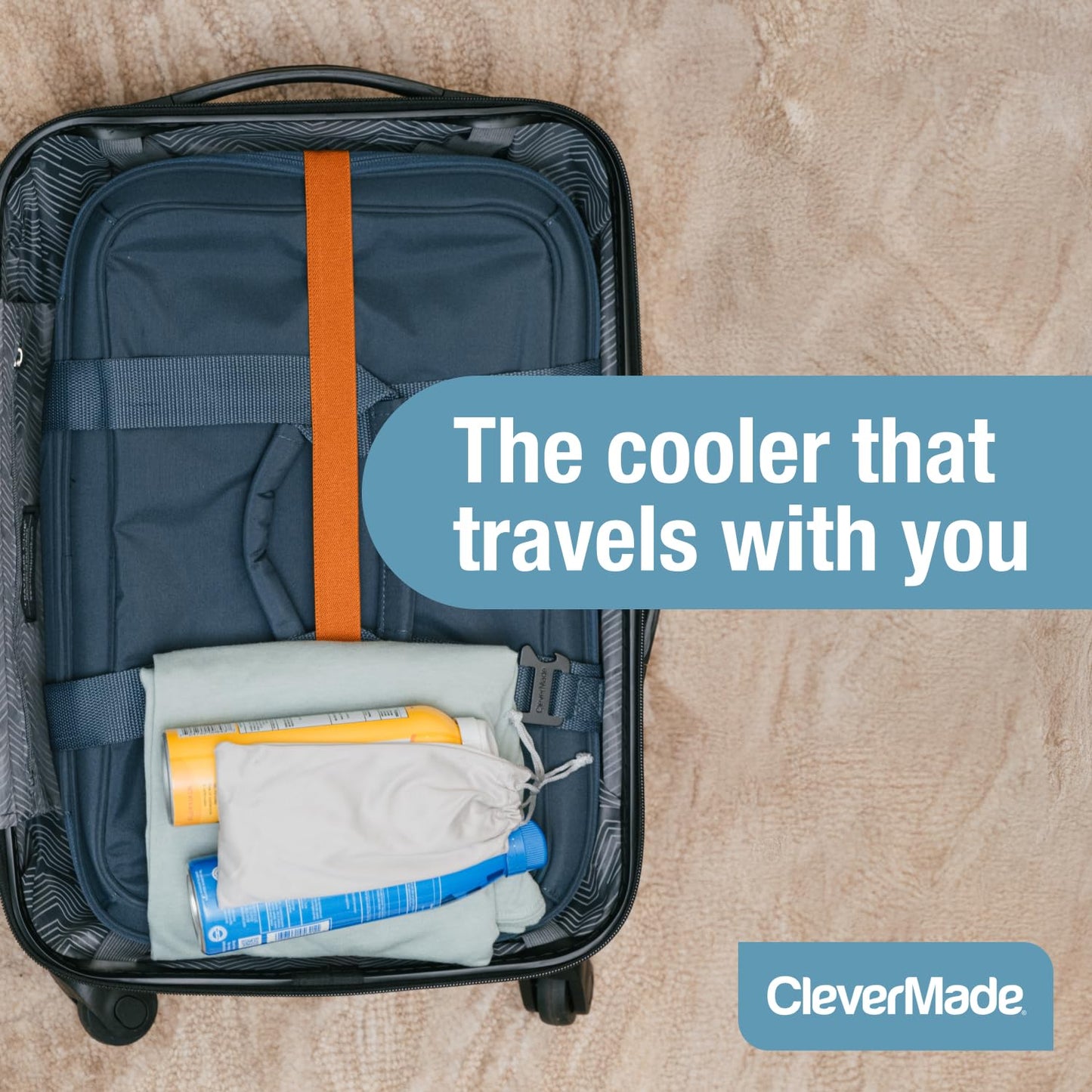 CleverMade Pacifica Collapsible Cooler Bag, Large Travel Cooler, Ocean
