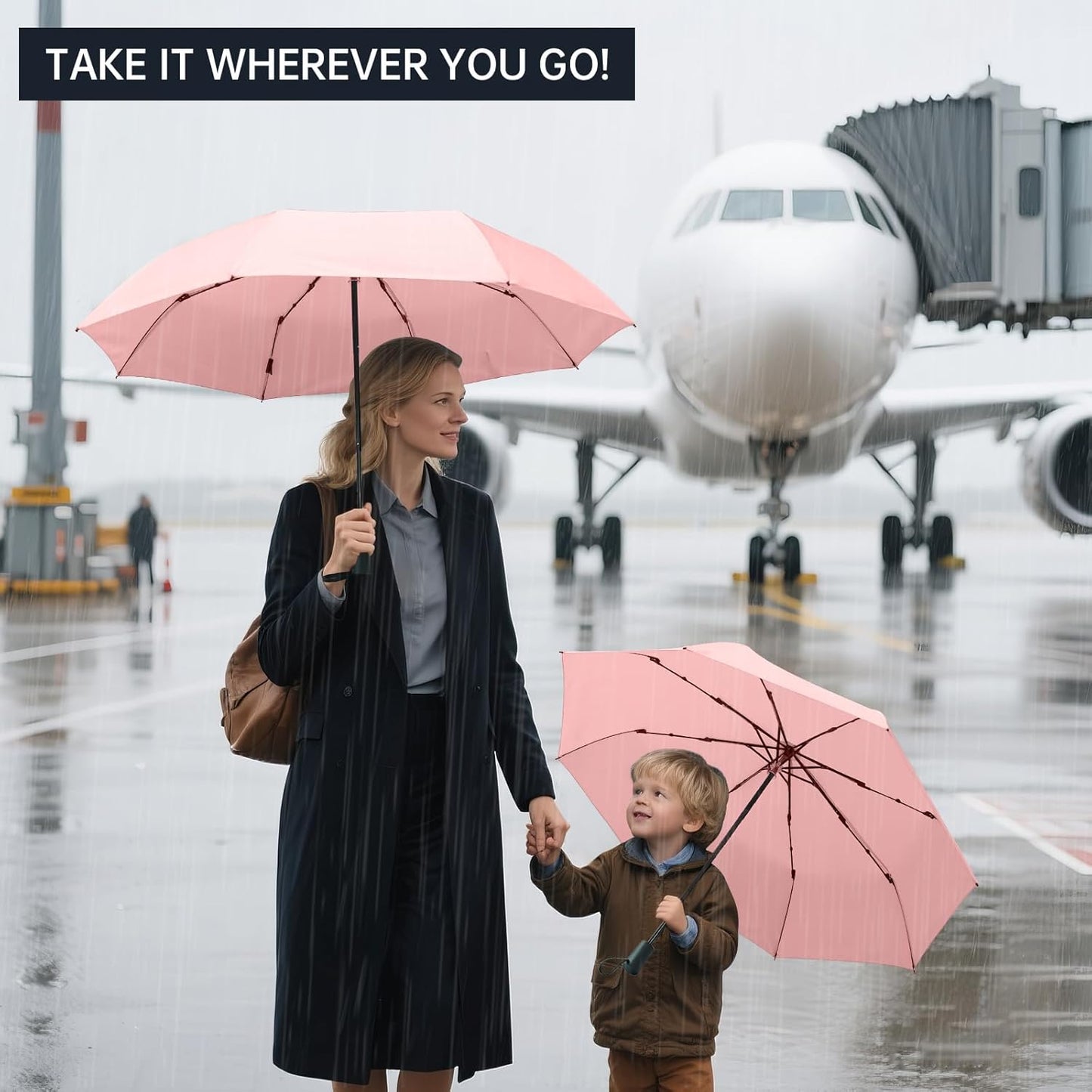 Compact Travel Umbrella, Small Pocket Mini Umbrella for Purse Wallet, UV Sun Rain Umbrellas for Backpack, Portable Folding Umbrellas for Women Kids