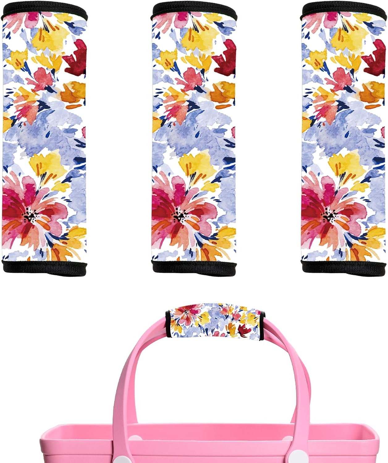 Luggage Handle Wraps 3Pcs – Neoprene Bag Handle Wrap Bogg, Luggage Identifiers for Suitcases Easy Identification, Stylish & Comfy Suitcase Handle Replacement Travel Accessories for Airport & BeachY11