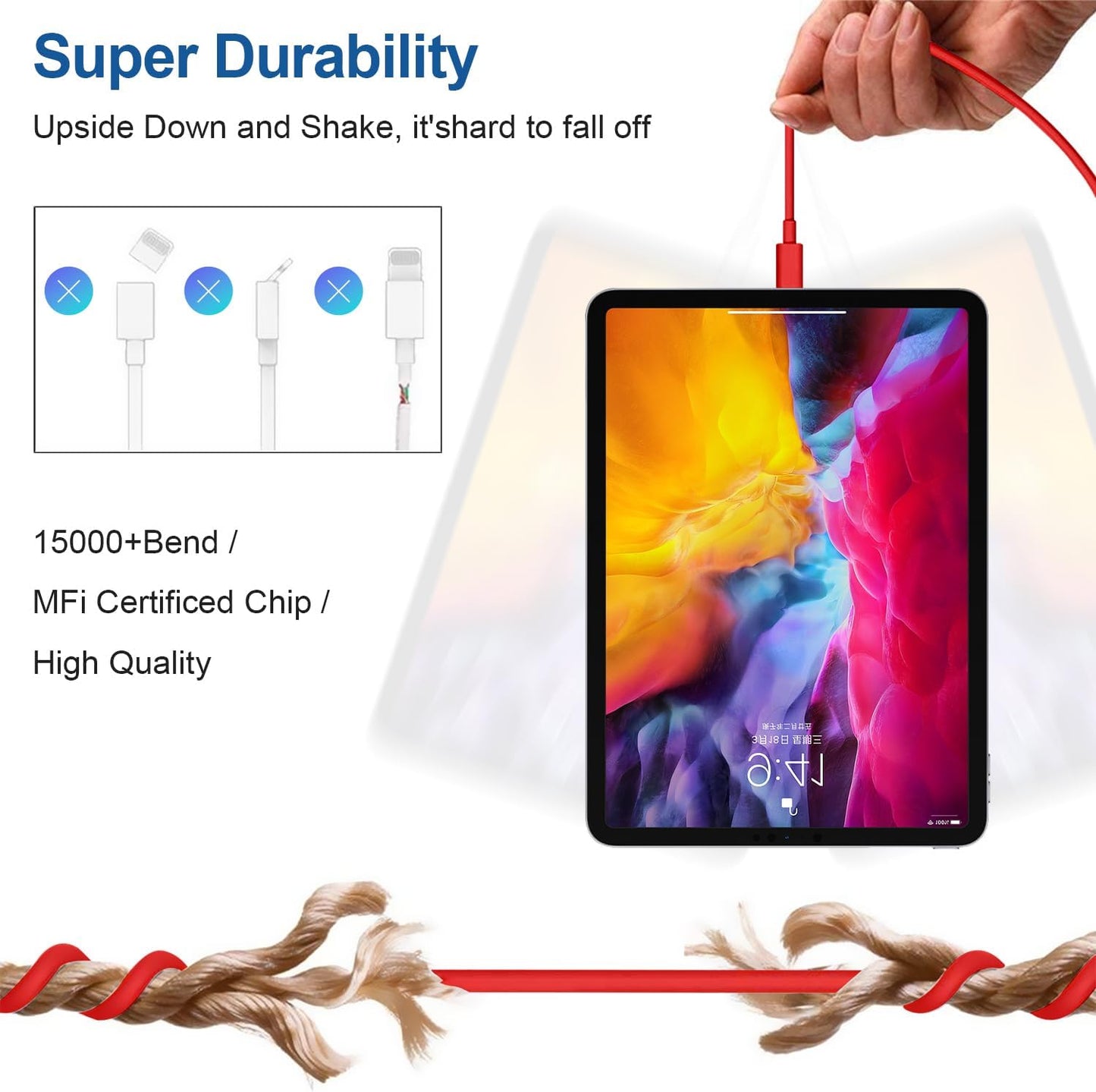 iPhone 16 15 Fast Charger and 10ft Type C to C Cable Cord Long,20W USB C Charging Block for Apple iPhone 16 Pro/16 Plus/15 Pro Max/15/iPad Wall Plug Power Adapter Cube Brick 12.9/11/Air 4th/6 Gen/Mini