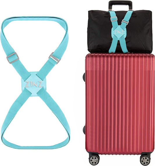 ZINZ Luggage Strap, High Elastic Suitcase Belt Adjustable Bag Bungees for Easier Travel，Light Green
