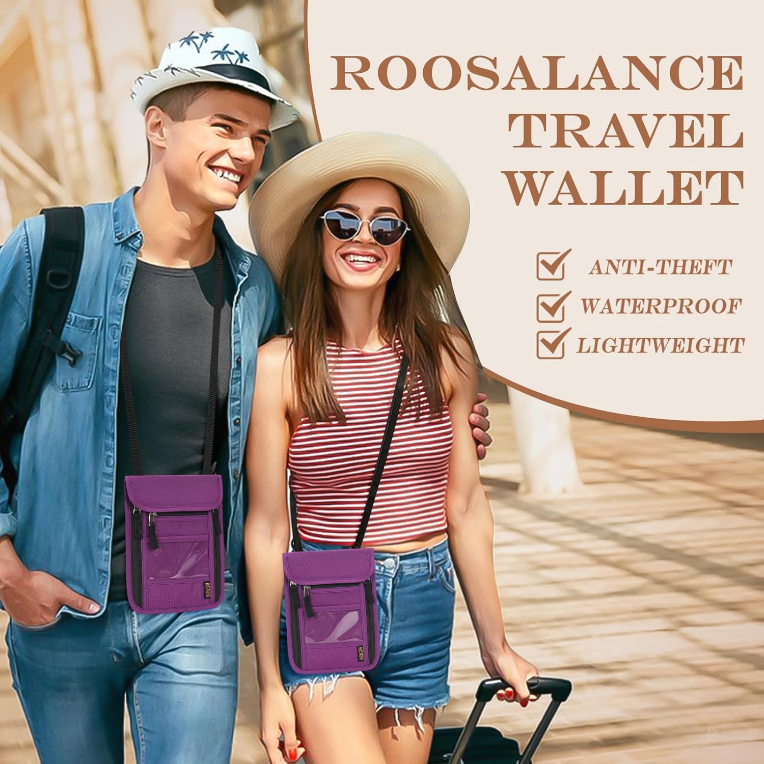 Passport Holder for Travel, Neck Pouch Travel Wallet With RFID Blocking, Waterproof Lightweight