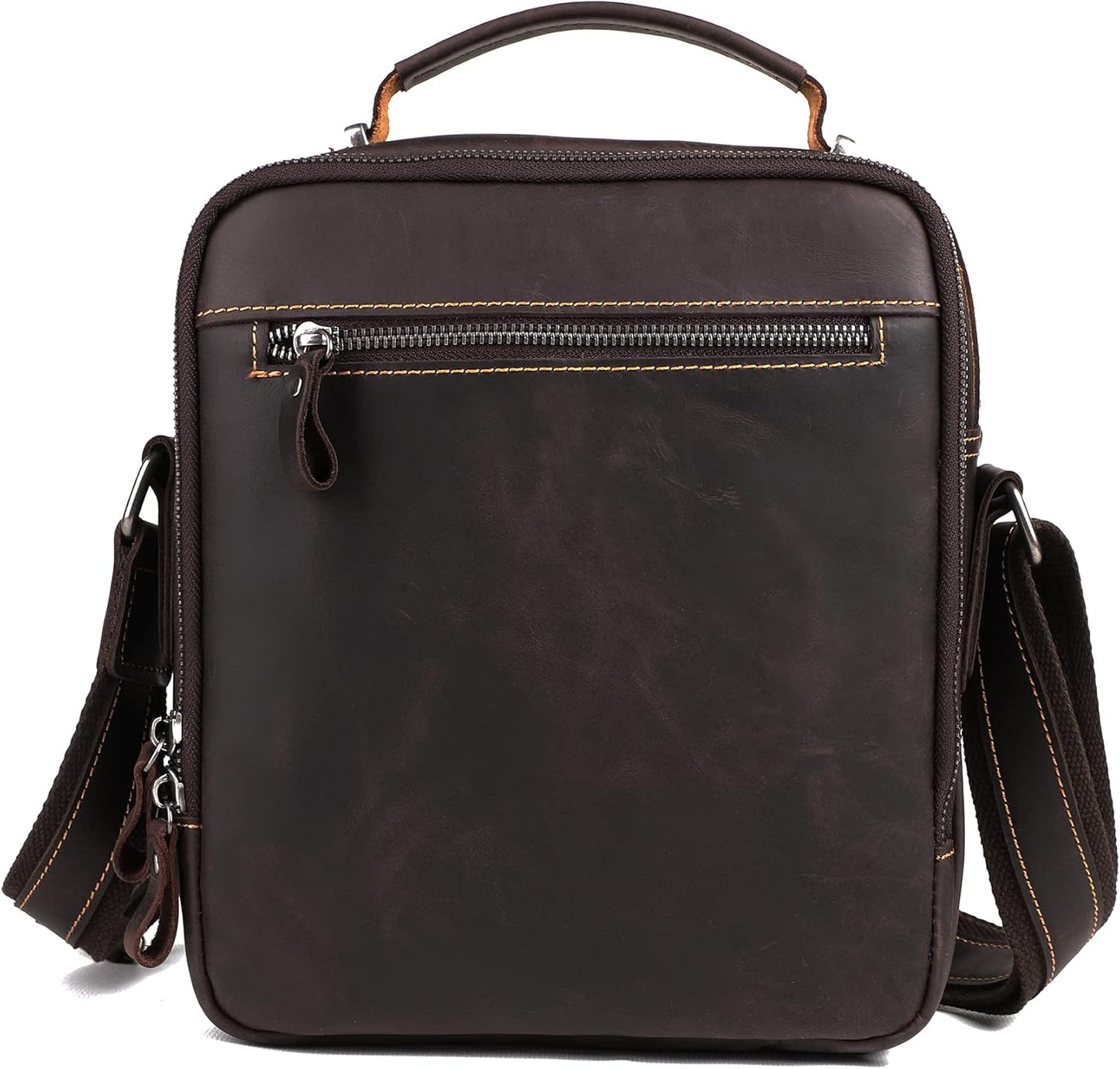 Genuine Leather Small Messenger Bag for Men Vintage Shoulder Crossbody Bags for Work Business Travel