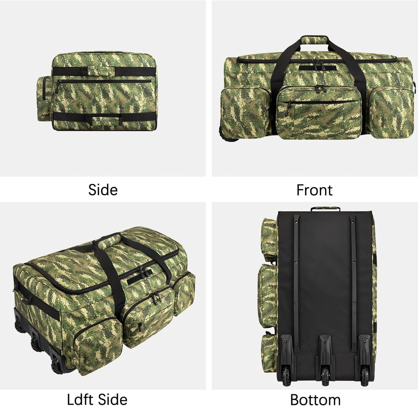 Rolling Duffle Bag with Wheels, 120L Military Luggage Bag for Travel,Large Tactical Heavy Duty Duffel Bags for Deployment Camping Sporting & Outdoor Adventures