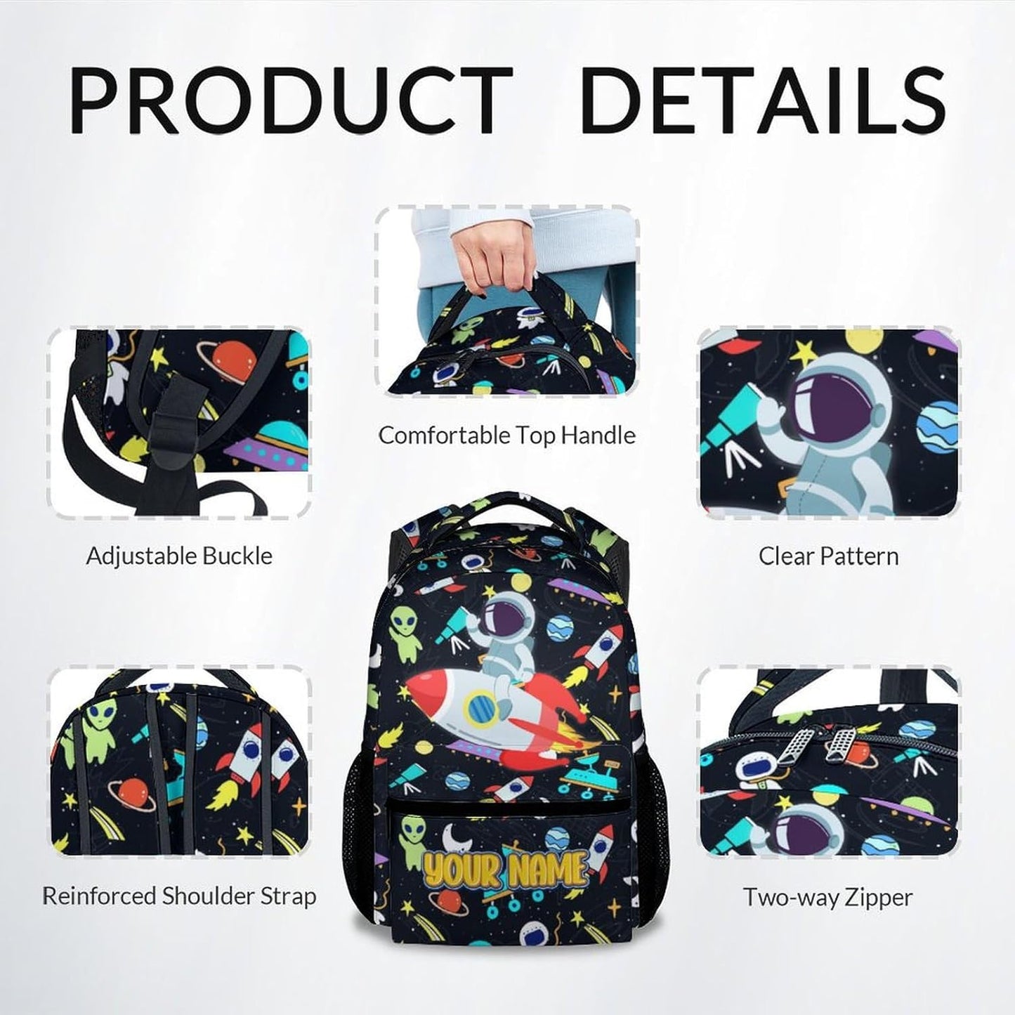 Backpack for School - 17 Inch Custom Space Backpack for Kids - Personalized Cool Bookbag for Primary Middle