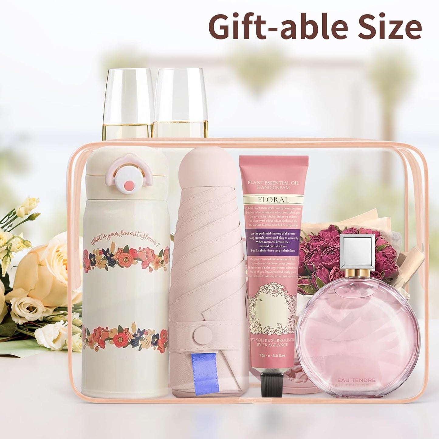TISRATOK 12 PCS Clear Makeup Bag for Women with Zipper, TSA Approved Toiletry Pouch, Cosmetic Bag