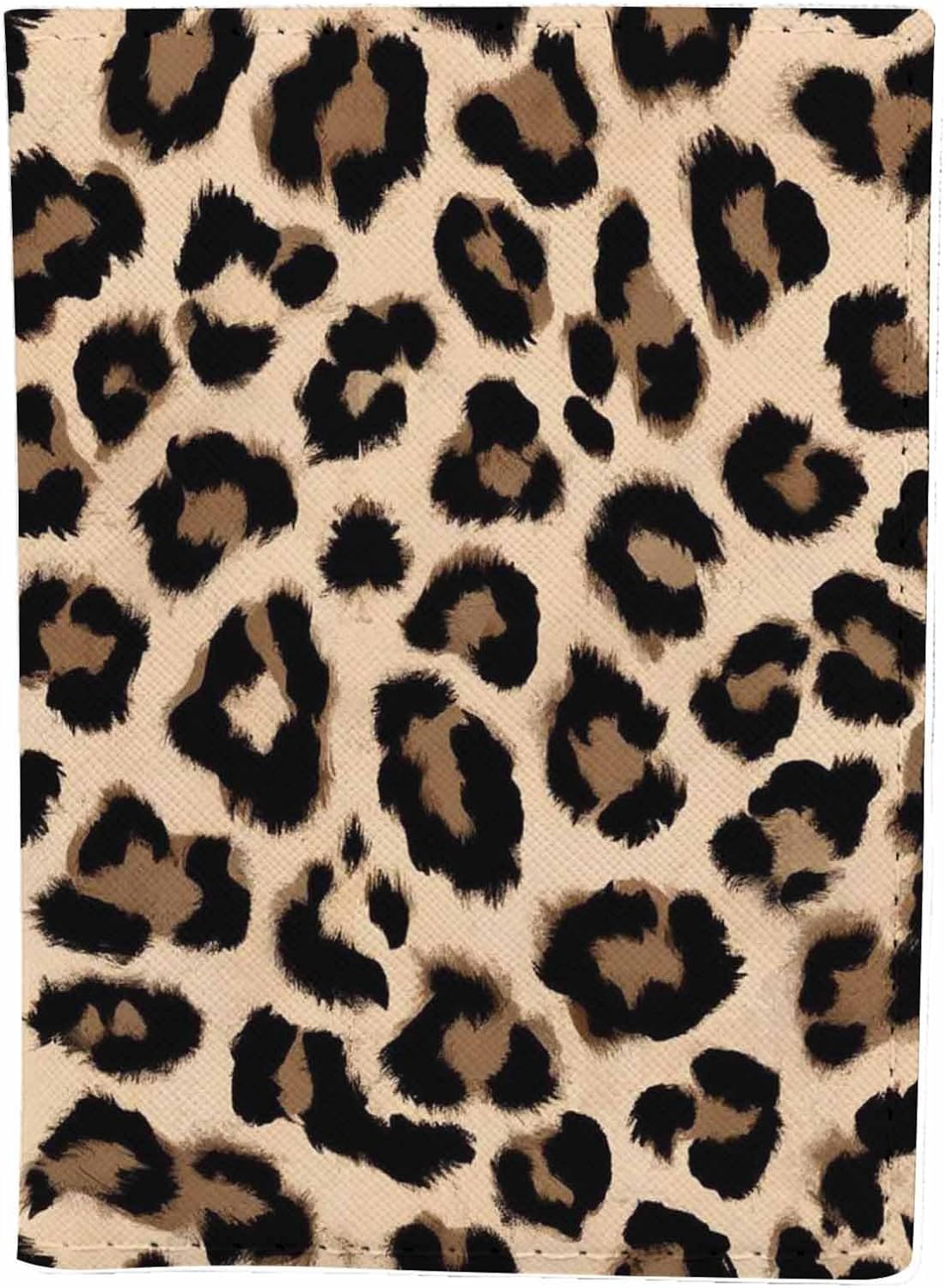 Leopard Passport Holder for Travel Animal Fur Skin Print PU Leather Passport Cover Wallet Cute Passport Card Holder for Women and Men