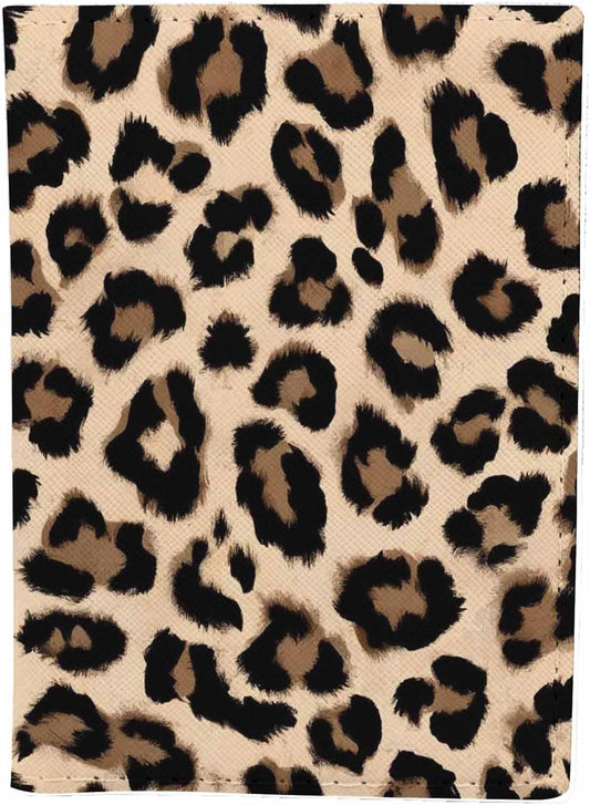 Leopard Passport Holder for Travel Animal Fur Skin Print PU Leather Passport Cover Wallet Cute Passport Card Holder for Women and Men
