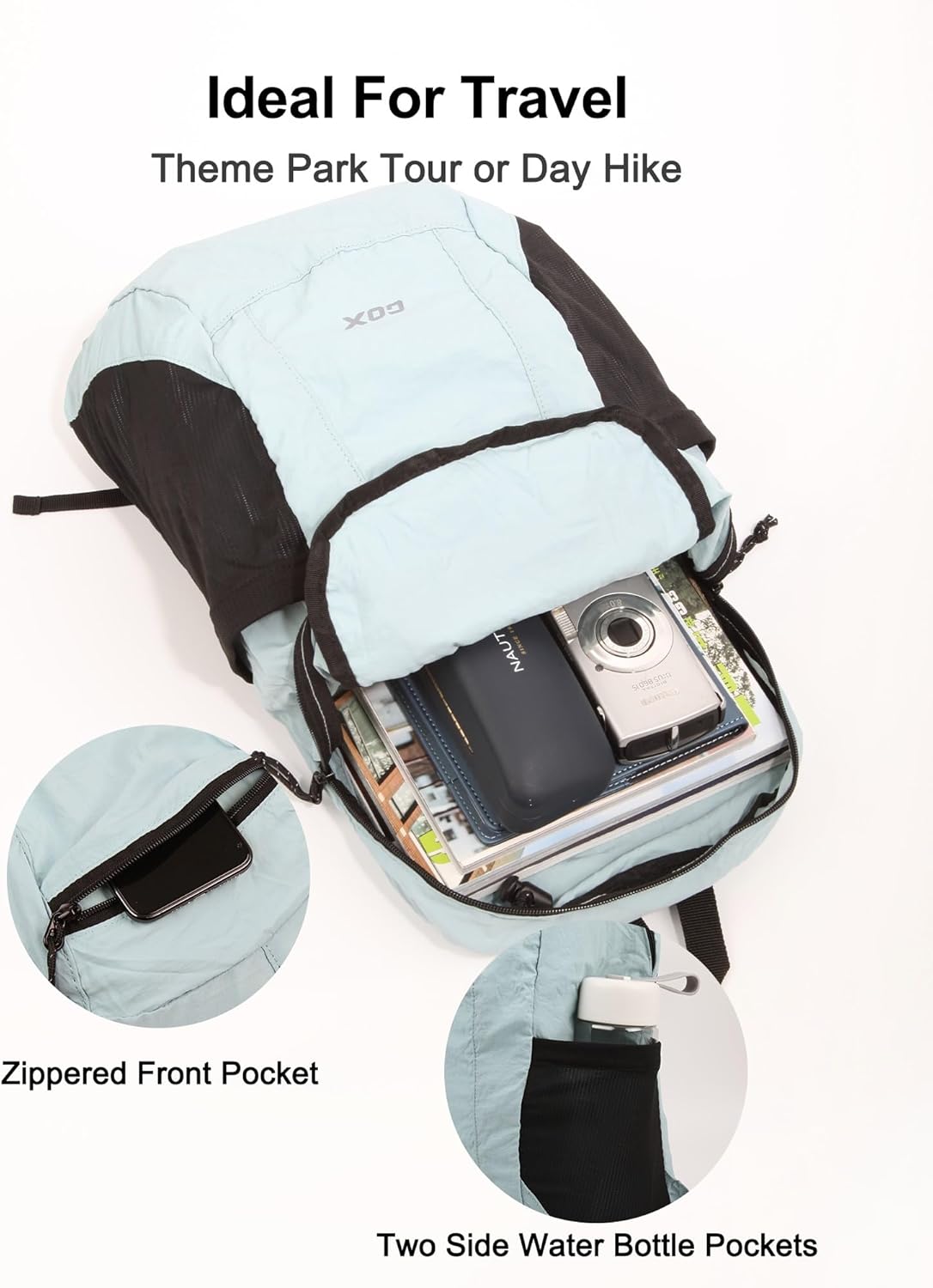 GOX Foldable 20l Backpack For Travel Lightweight Hiking Packable Daypack for Men Travel Camping
