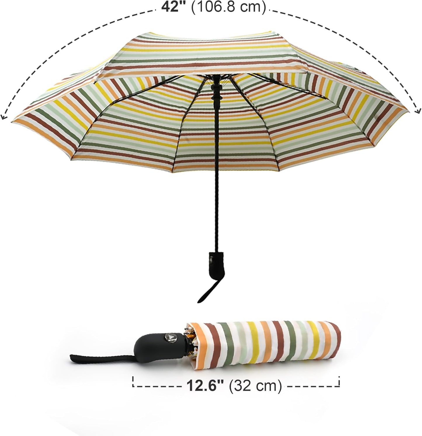 Nollia Windproof Automatic Travel Umbrella, Compact Portable with Reinforced Ribs for Sun & Rain