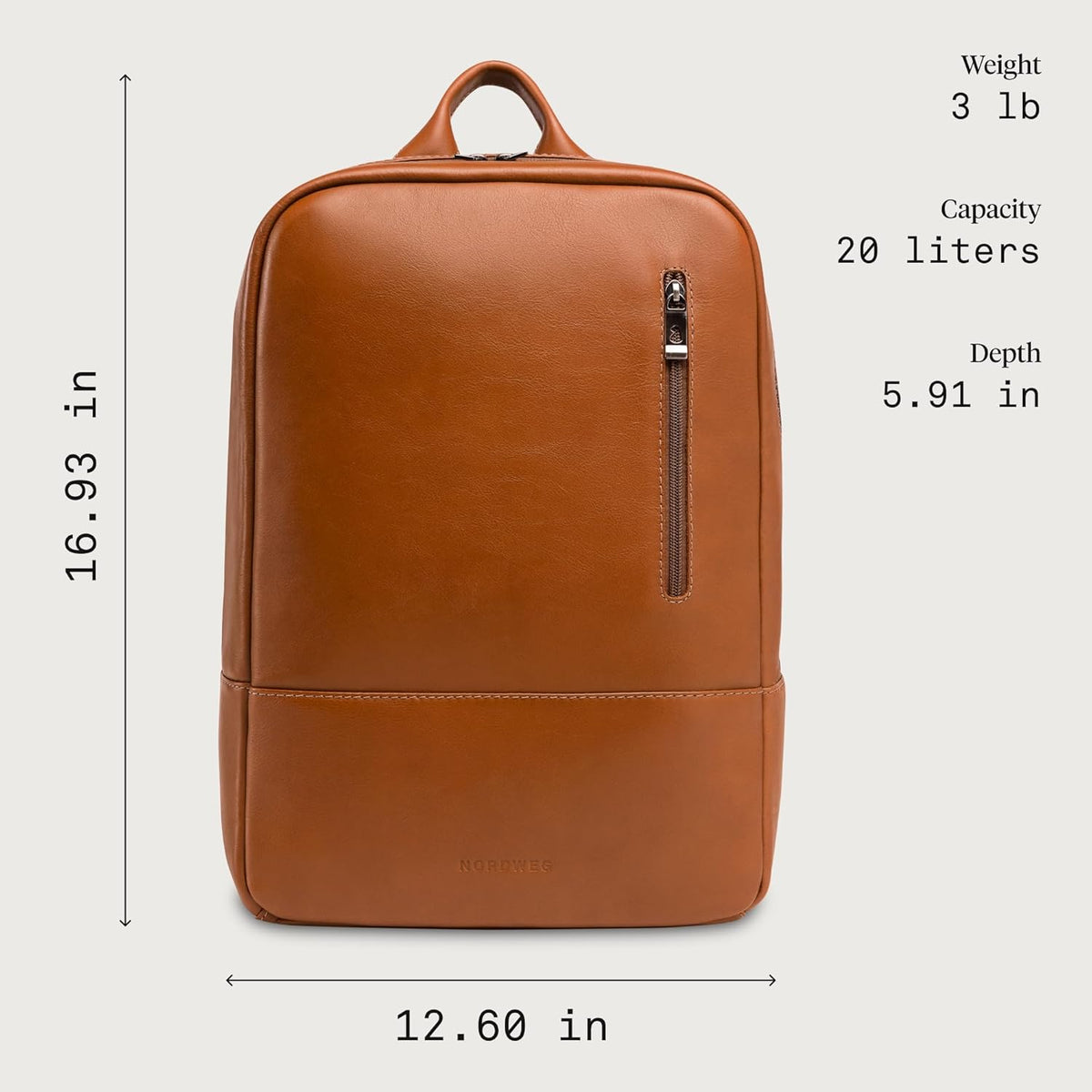 Nordweg Nomad Leather Laptop Backpack NW089A – Lightweight Daypack for Work & Travel – Fits Laptops