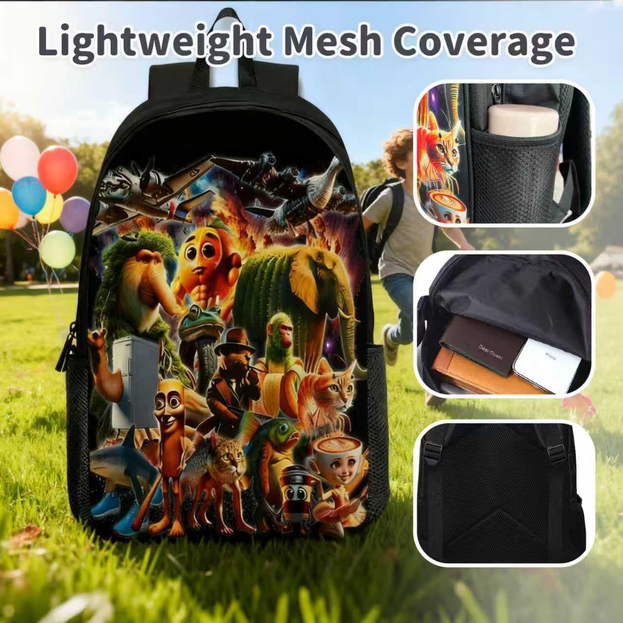 Merch Casual Backpack – Tralalero-Tralala Large Waterproof Lightweight Daypack